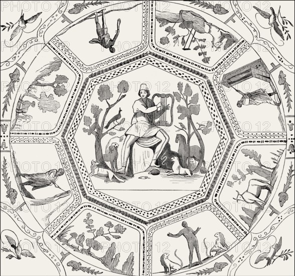 Mural painting at the Catacomb of Callixtus, first century, Rome, Italy