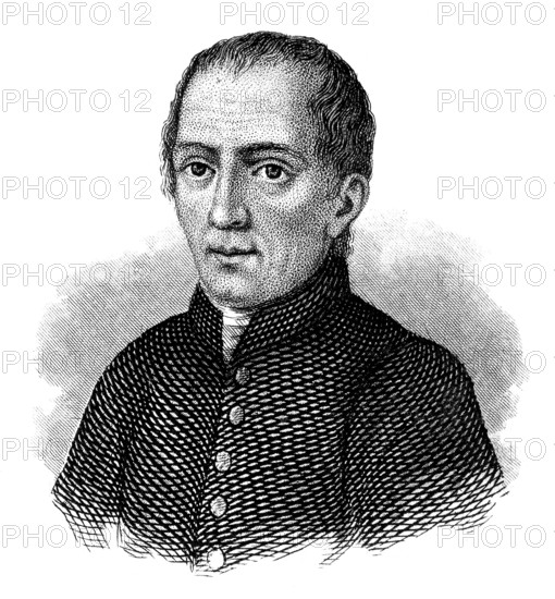Portrait of György Pray or George Pray, 1723 - 1801, a Hungarian Jesuit Abbot, historian, Portrait von György oder Georg Pray, 1723 - 1801, ein ungarischer Historiker und Jesuit