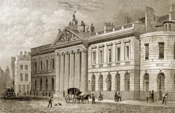 East India House, Hauptsitz der East India Company, Leadenhall Street, London, England, 19.