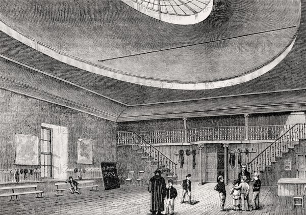 Interior view of St Cecilia's Hall as school, Edinburgh, Scotland, 19th century