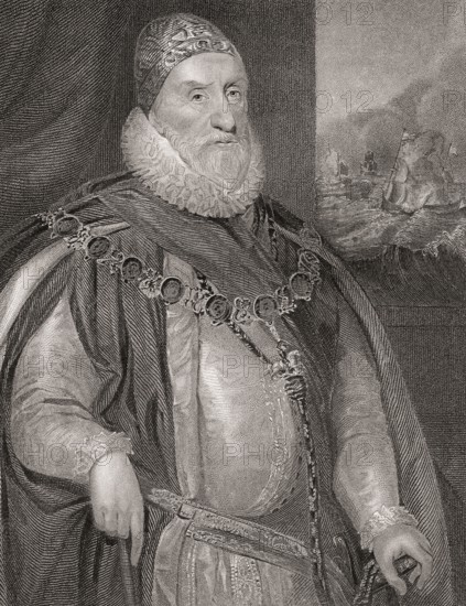 Charles Howard, 1st Earl of Nottingham, Howard of Effingham, 1536-1624, an English statesman and Lord High Admiral under Elizabeth I and James I