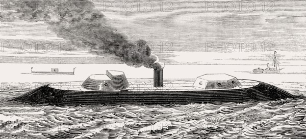 USS Roanoke, a wooden-hulled Merrimack-class screw frigate, United States Navy in the mid-1850s