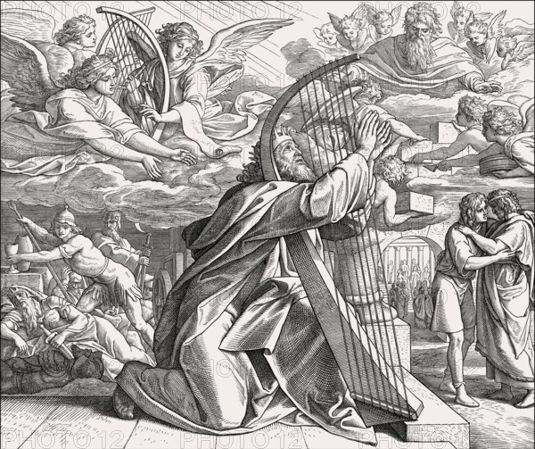 David the Psalmist, Old Testament, by Julius Schnorr von Carolsfeld