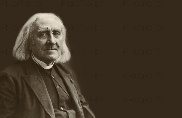 Portrait of Franz Liszt, 1811-1886, Hungarian composer, virtuoso pianist, photograph by Nadar, about 1870