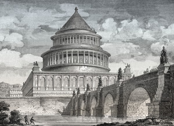 Reconstruction of the Mausoleum of Hadrian, ancient Rome