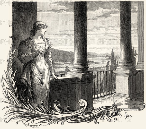 ACT III., SCENE I., Princess, scene from Torquato Tasso, a play by Johann Wolfgang von Goethe