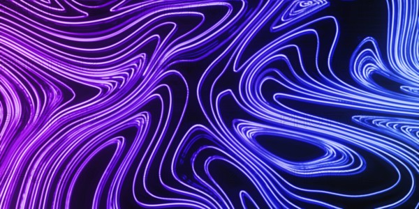 Neon Glow blue and purple lines on a dark background, Cyberpunk background