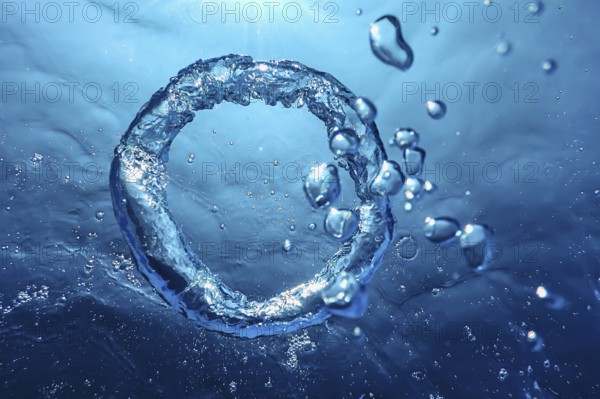 Underwater Bubble Ring Ascends towards the Sun