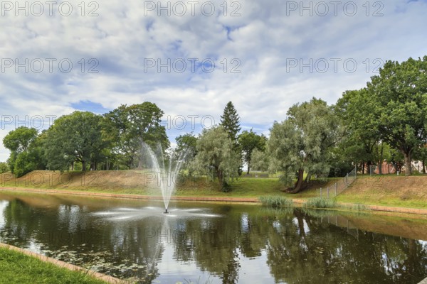 Fountain in park in Parnu city center, Estonia