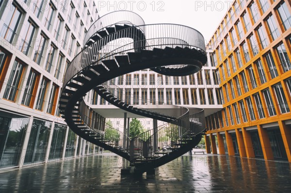 Munich, Germany, May 03, 2015: The Infinite Staircase by Olafur Eliasson in Munich in a courtyard of an office building