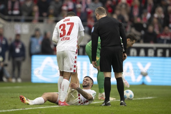 (DFL/DFB REGULATES PROHIBIT ANY USE OF PHOTOGRAPHS AS IMAGE SEQUENCES AND/OR QUASI-VIDEO), RheinEnergieStadion, Cologne, North Rhine-Westphalia, Linton Maina (1.FC Köln, Midfield, #37), 2nd Bundesliga, 1.FC Köln, Hamburger SV on 09/02/2025 at RheinEnergieStadion in Cologne Germany