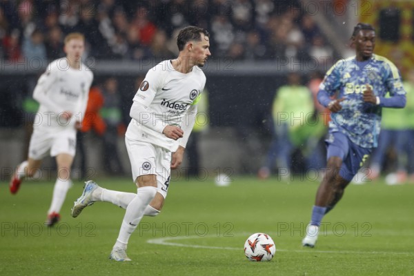 Football, Europa League, round of 16 second leg, 2024/2025, Eintracht Frankfurt vs. Ajax Amsterdam, 13/03/2025, Frankfurt Stadion, Frankfurt, Germany, Captain Robin KOCH (Eintracht Frankfurt, 04) on the ball