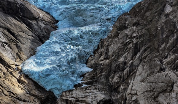 View of the Briksdalsbreen glacier in Norway