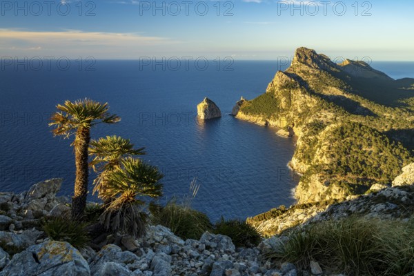 Cap formentor from Albercutx Watchtower on north west side of mallorca spain at sunset