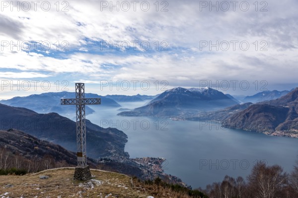 Landscape of Lake Como from Camaggiore Alp in Valsassina