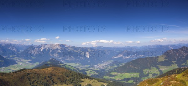 Mountain view from the top - The alpine village of Alpbach and the Alpbachtal (Alpbach valley), Austria - Panorama