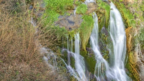Paseo del Molinar Path, Molinar River Waterfall, Tobera, Montes Obarenes-San Zadornil Natural Park, Las Merindades, Burgos, Castilla y León, Spain
