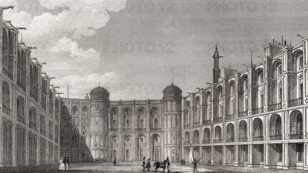 The Château de Saint-Germain-en-Laye, near Paris, antique steel engraved print, 1831