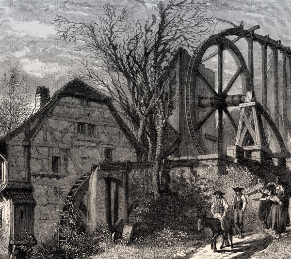 Watermill at Mitschdorf, Bas-Rhin department, France, 19th century
