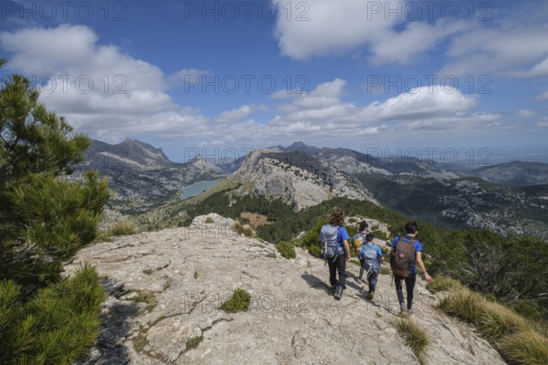 Descending from the peak of L'Ofre, Three Thousand Route, (Tres Mils), Fornalutx, Majorca, Balearic Islands, Spain
