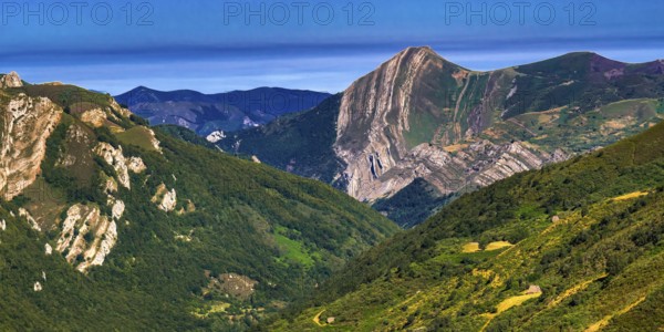 Mountains View from Circular Route of Lagos de Saliencia, Somiedo Natural Park, Principado de Asturias, Spain