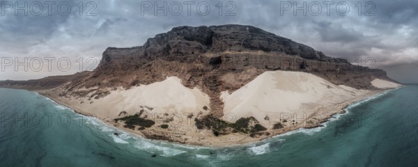 A high sand dune on the coast of Arher on the Yemeni island of Socotra