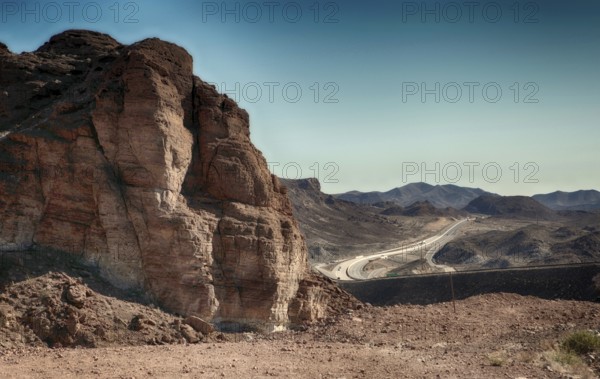 Country road at the Hoover Dam in Nevada, USA