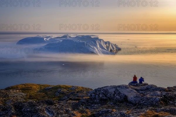 Greenland Ilulissat glaciers at fjord Disco Bay West Greenland