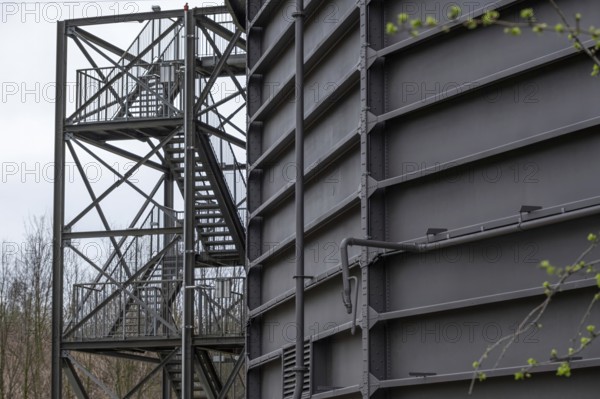Large gasholder with escape staircase