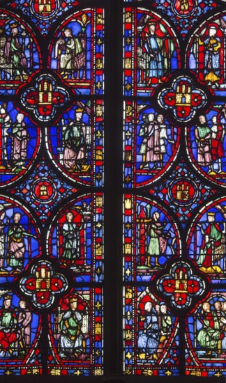 Stained glass window in the upper church, St, Saint, Saint