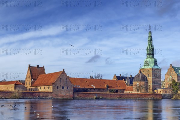 View of Frederiksborg slot from Palace Lake, Denmark