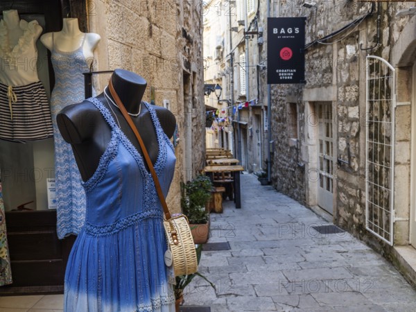 Alley in the old town, old town of Korcula, island of Korcula, Dalmatia, Croatia