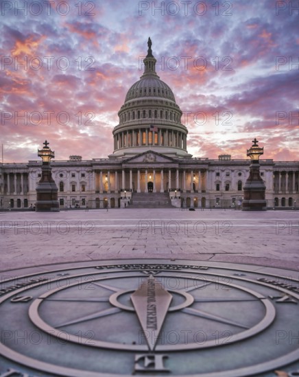 The United States Capitol, the meeting place of the United States Congress, located on Capitol Hill at the eastern end of the National Mall in Washington, D.C