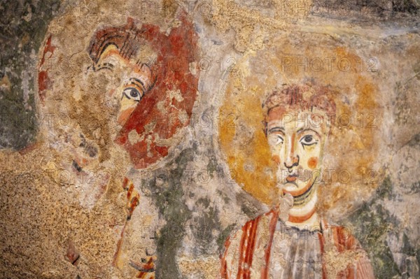 Mural painting of the side apse of the church of Santa Quirce de Pedret, 11th century, cercs, National Museum of Catalonia, Barcelona, ??Catalonia, Spain