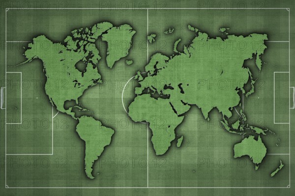World map Soccer Field, Green Grass, Football World, sport background