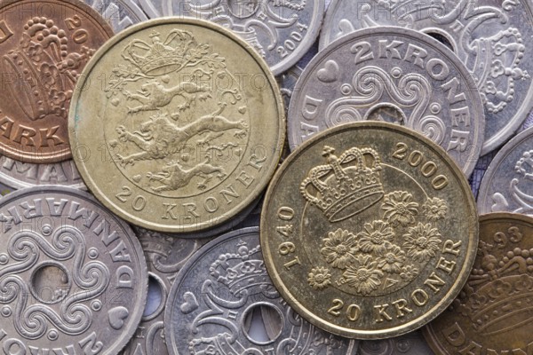 Different coins of Danish Krone