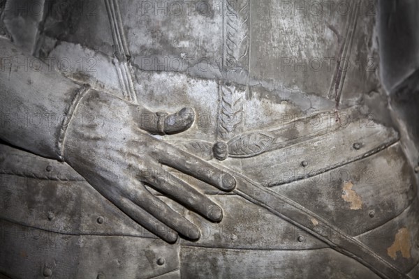 Epitaph for Heinrich von Grone, detail, St.Michael Church, Kirchbrak, district of Holzminden, Weserbergland, Lower Saxony, Germany