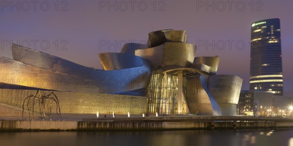 Guggenheim museum and Iberdrola tower, Bilbao, Bizkaia, Spain