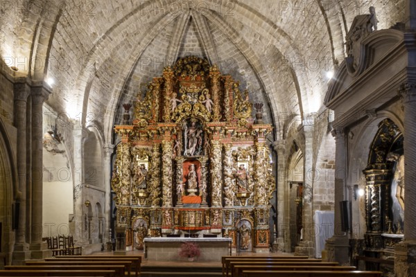 Church of Santa Maria de la Corona, main altarpiece, Ejea de los Caballeros, Cinco Villas, Zaragoza, Aragon, Spain