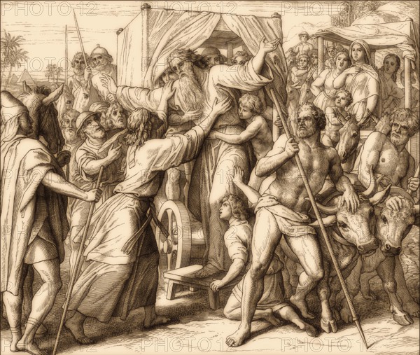 Jacob and Joseph Reunited, Old Testament, by Julius Schnorr von Carolsfeld, 1860