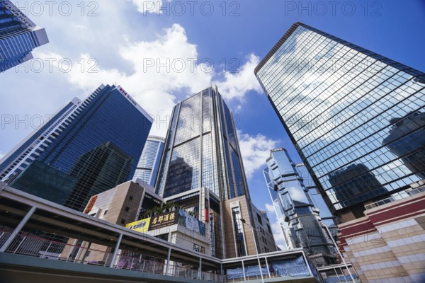 HONG KONG, CHINA - SEPTEMBER 29 2024: Admirality Architecture and streets on a clear sunny day in Hong Kong Island, Hong Kong, China