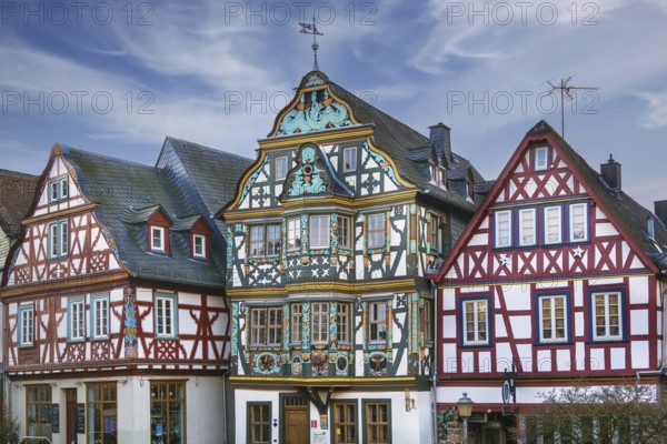 Street with half-timbered houses in Idstein old town, Germany