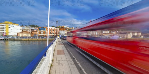 City View, Sella River Bridge, Street Scene, Ribadesella City View, Ribadesella, Asturias, Spain