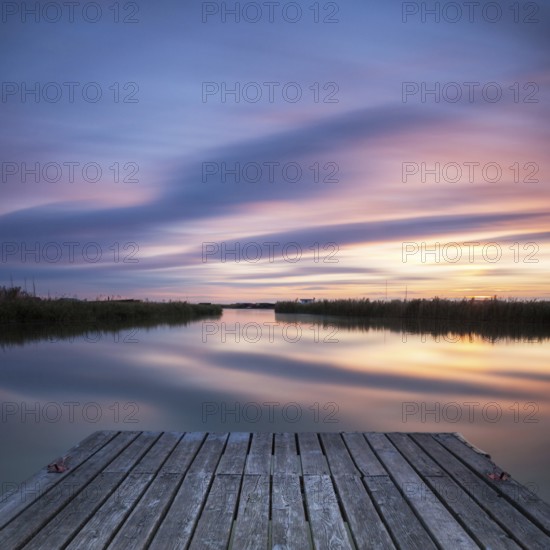 Lake Neusiedlersee in Austria at sunrise