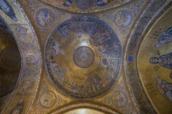 Interior view of St. Mark's Basilica, mosaics, frescoes, Venice, Veneto, Adriatic Sea, Northern Italy, Italy