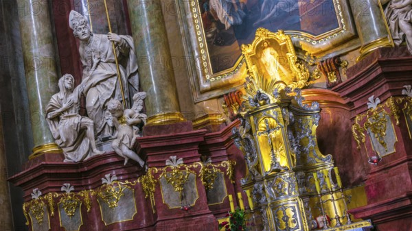 POZNAN, POL - NOV 27, 2018: Interior of Fara, St. Mary's Basilica in Poznan, Poland