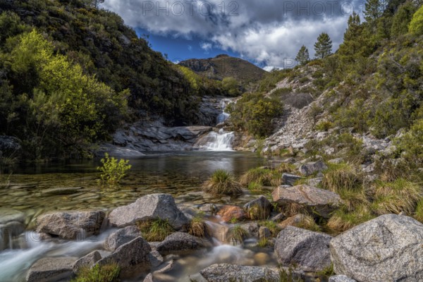 View of the waterfalls at the Seven Lagoons in the Peneda-Geres national Park