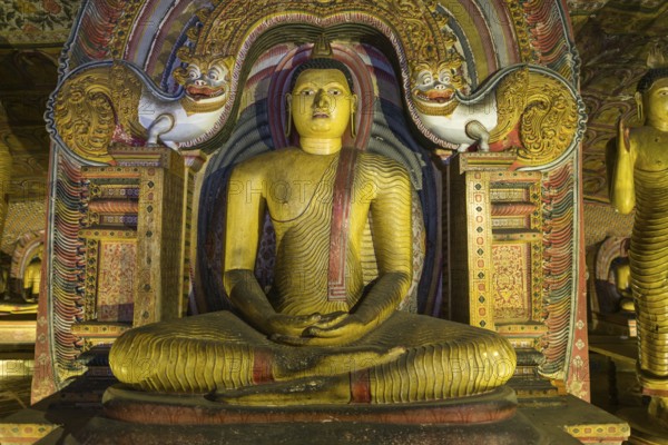 The golden temple of Dambulla is world heritage site and has a total of a total of 153 Buddha statues, three statues of Sri Lankan kings and four statues of gods and goddesses