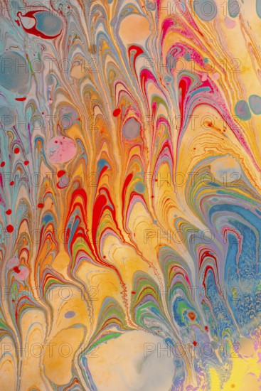 Traditional Ottoman Turkish marbling art patterns as abstract background