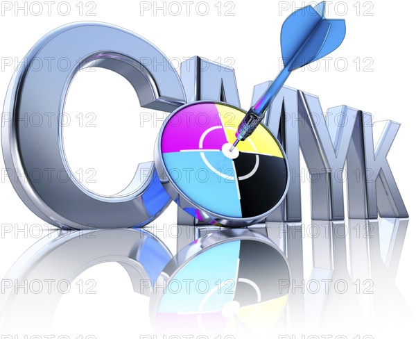high resolution 3D rendering of a cmyk concept